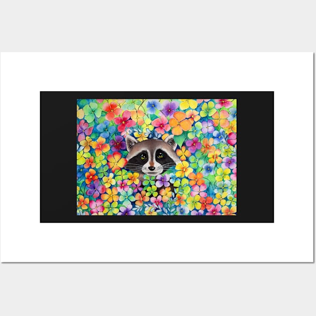 Flower Racoon Wall Art by DaniMej